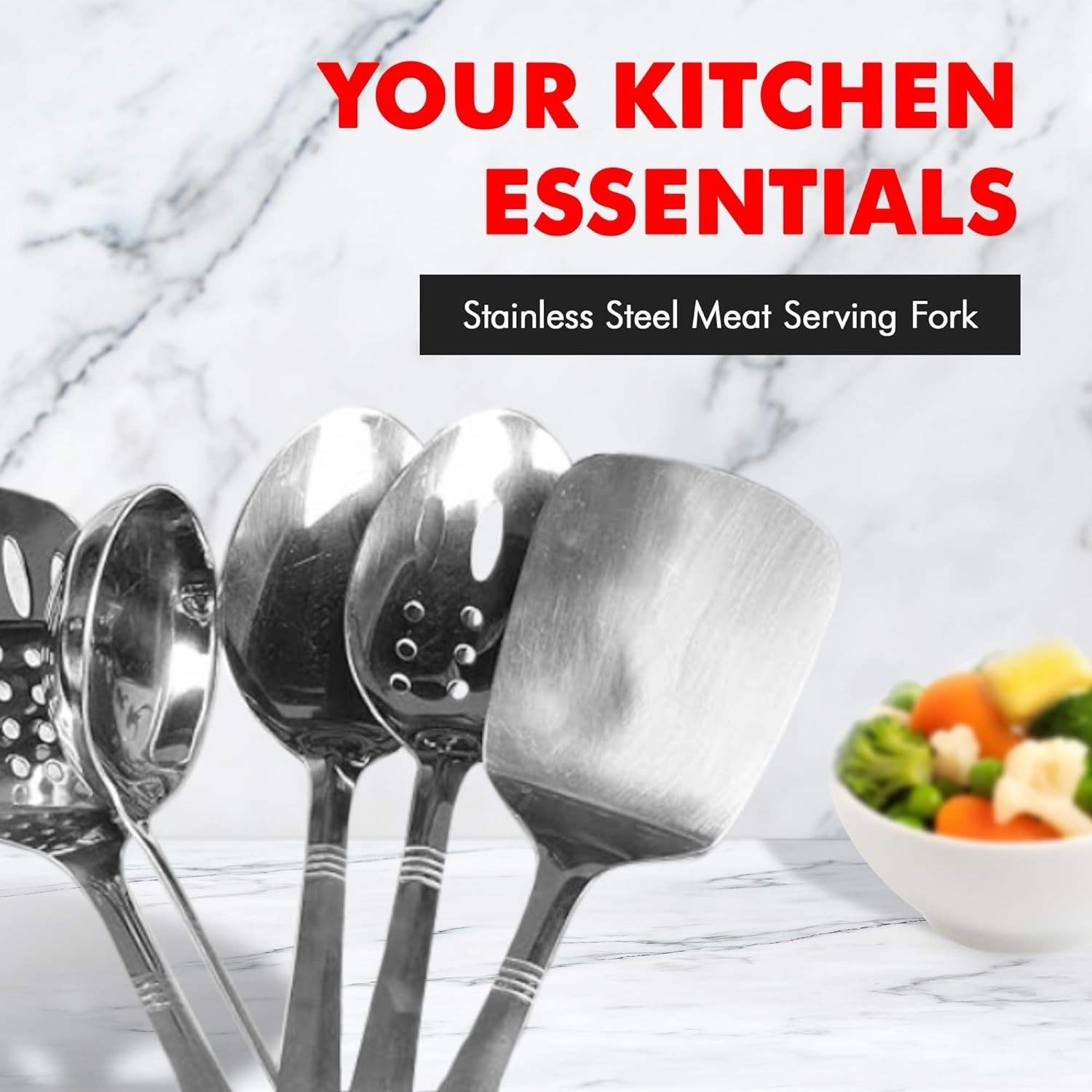 Durable 13" Serving Fork in Rust-Resistant Stainless Steel for Easy Use