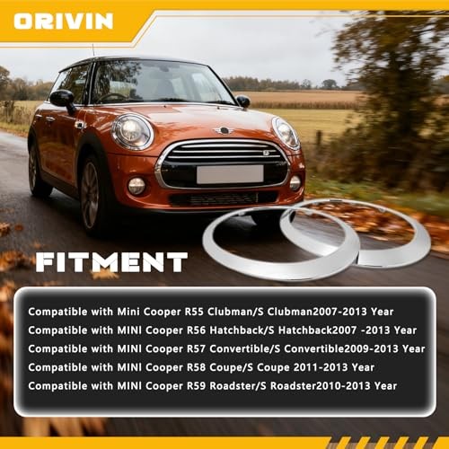 Headlight Bezel Headlamp Trim Ring Compatible with Mini Cooper R55/2007-2015