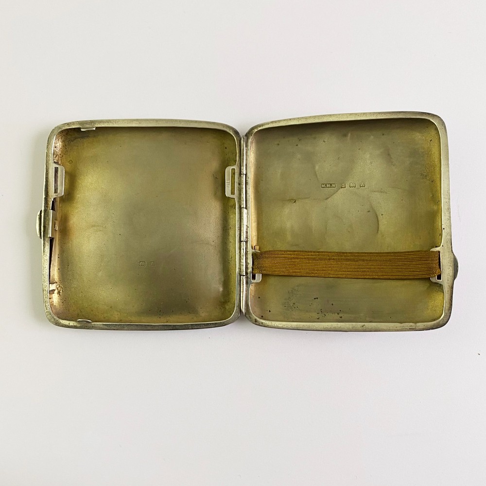 Antique Hallmark Birmingham Silver Engraved Cigarette Case 1925 78g