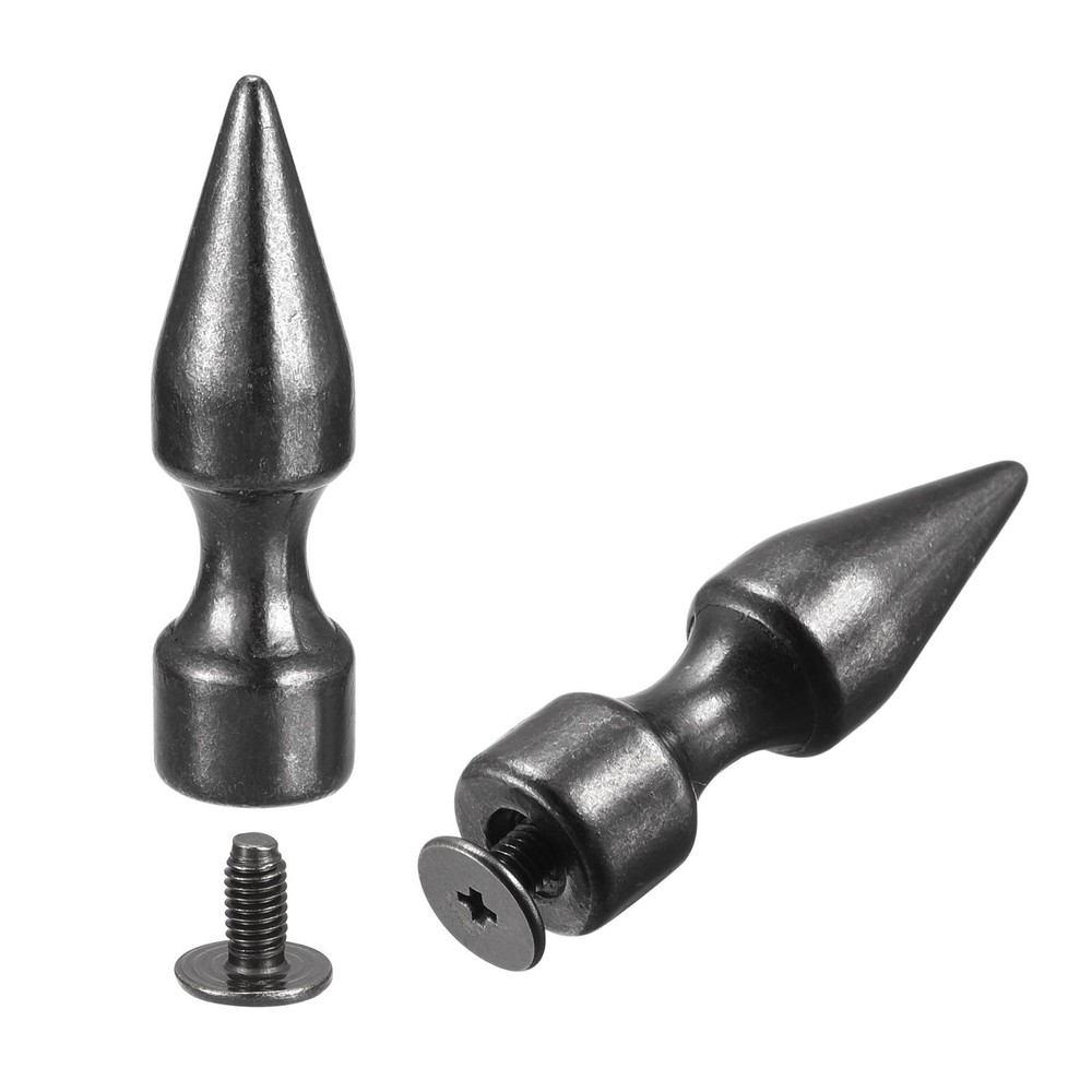 10x35mm Screw Back Rivets, 15 Set Solid Leather Studs for DIY Black