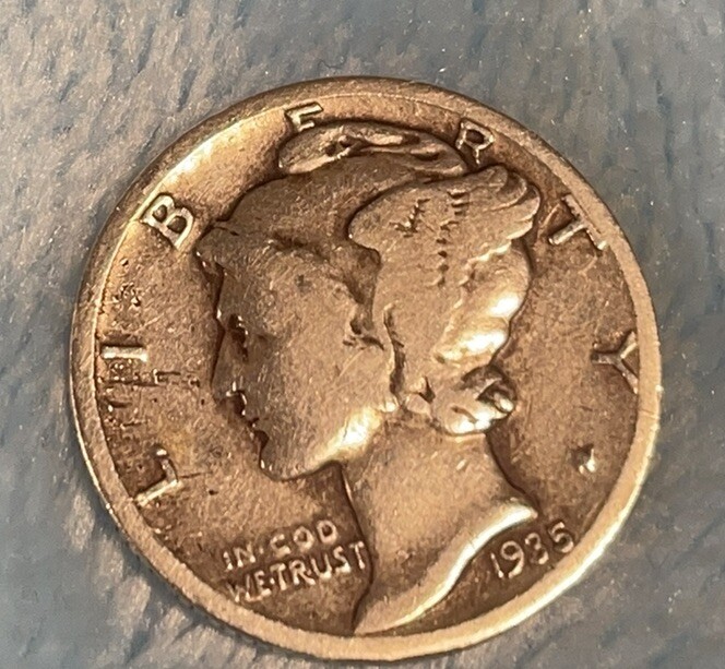 1935-S Mercury Dime Sharp Details Excellent