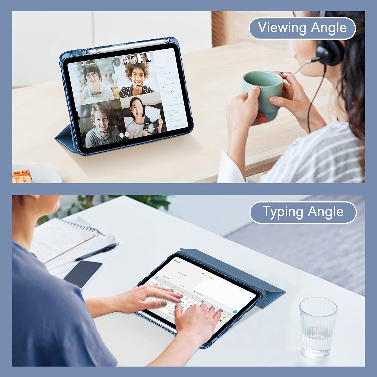 Case for iPad 10th Gen 10.9" (2022) Crystal Transparent Back Cover Pencil Holder