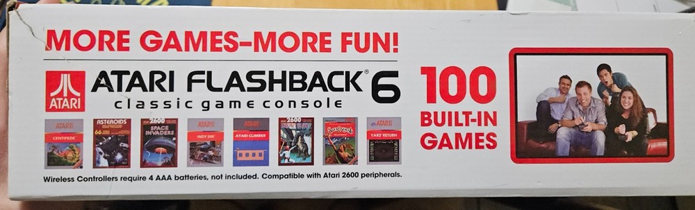 Atari Flashback 6 Classic Game System 100 Built-in Games 2 Wireless Controllers