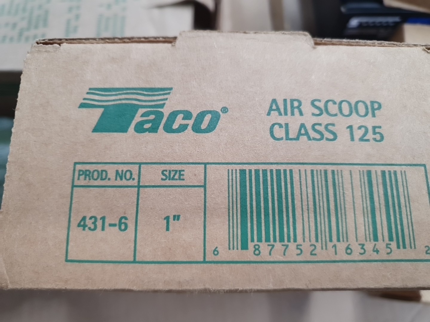 TACO - Cast Iron Air Scoop Class 125 431-6 Size 1" Brand New