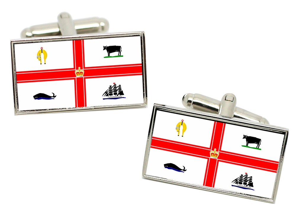 Melbourne, Australia Flag Cufflinks in Chrome Gift Box