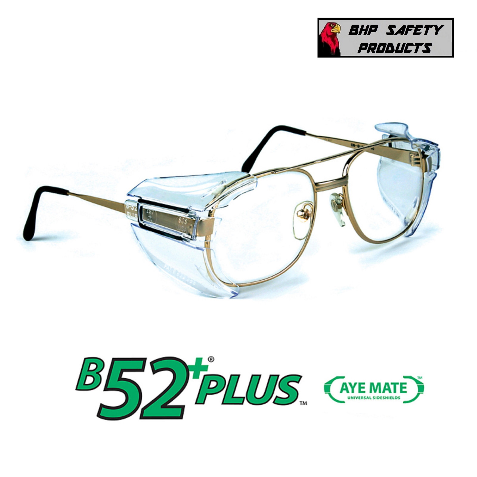B52+ SIDE SHIELDS FOR RX GLASSES SAFETY EYEWEAR EYE PROTECTION ANSI Z87.1