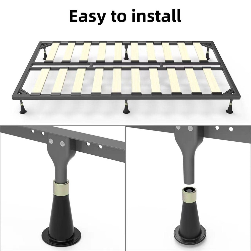 IRONDIY 6 Pcs Bed Frame Feet,Feet for Replace Wheels,Risers for Bed Frame,Pre...