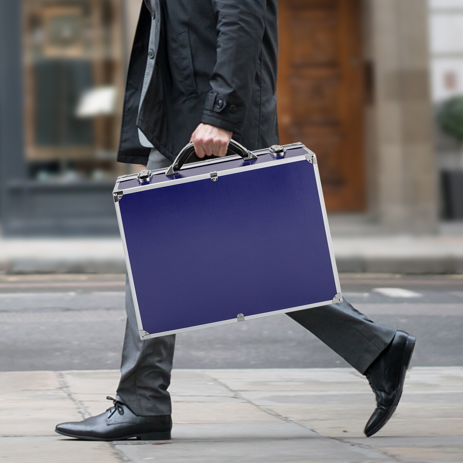 100 Graded Certified Coin Slab Aluminum Blue Storage Travel Box Protector Case