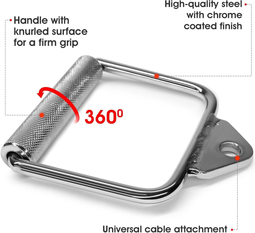 Cable Machine Attachment, Double D Handle & Tricep Rope Cable Attachment
