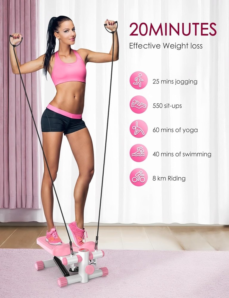 Compact & Quiet Stair Stepper with Adjustable Height - Ideal for Home Workouts