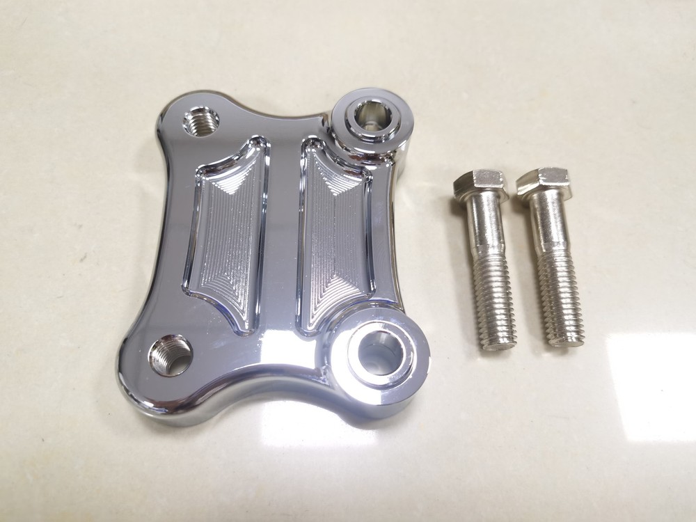 CNC Chrome Handlebar Riser Pull Back Plate For Harley Electra Glide FLHTK FLHX
