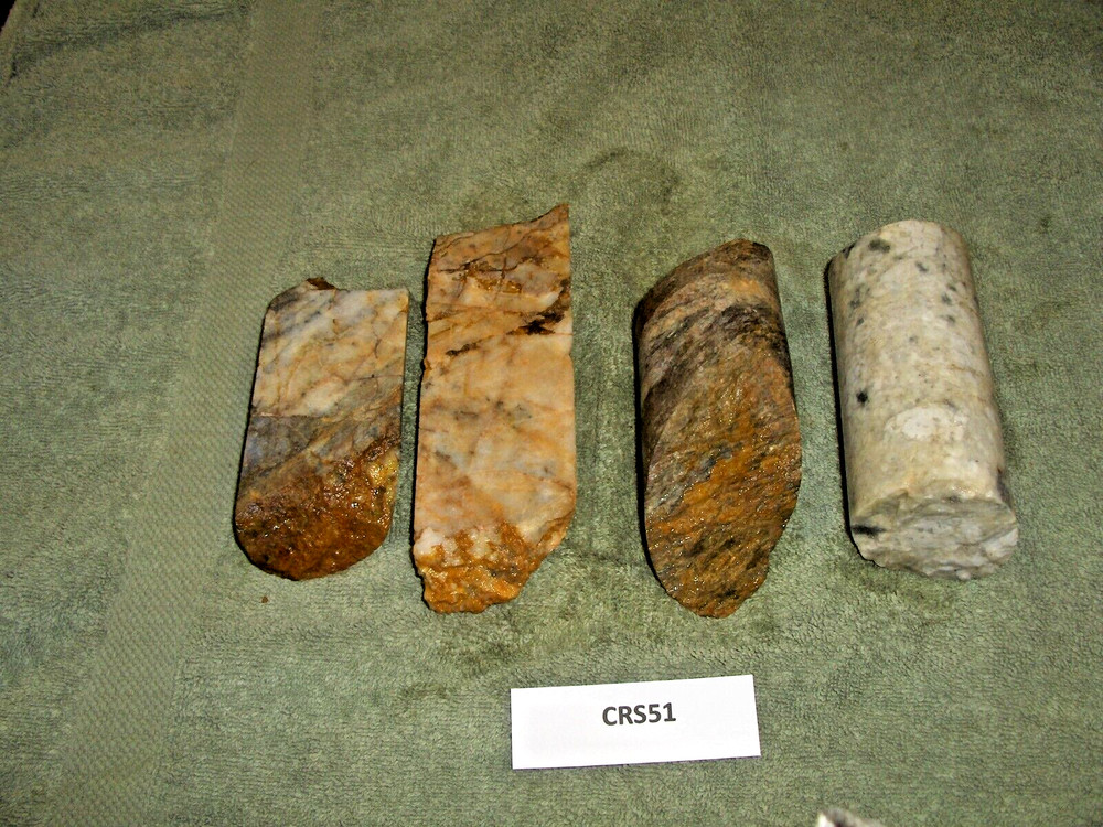 Split Core Samples From Alaska Gold Mine 4 Pieces Drill Core Samples CRS51