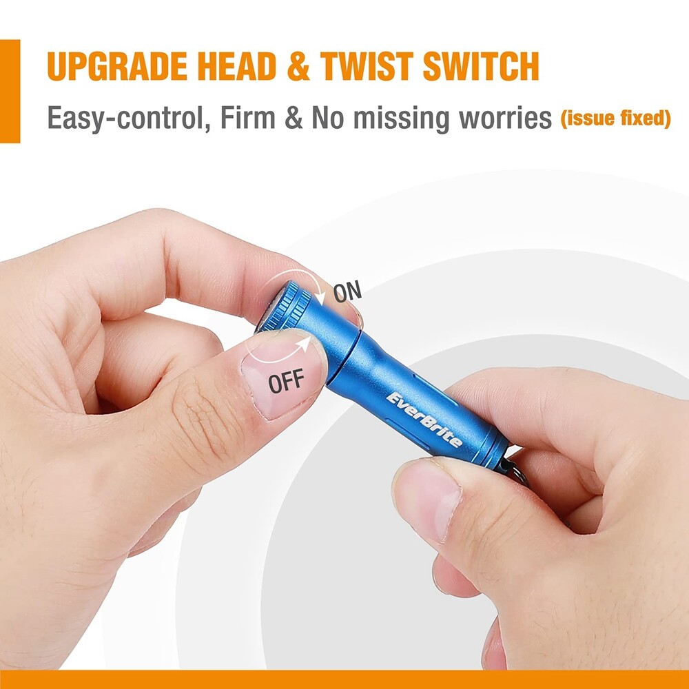 EverBrite Keychain LED Flashlight Mini Bright Key Ring Portable Pocket Torch NEW