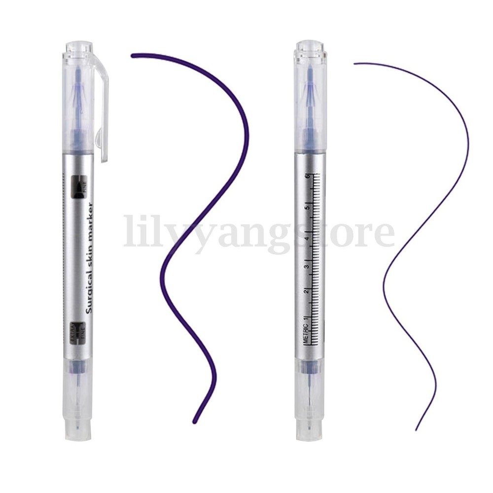 Double Head Marking Pen+Ruler Microblading Semi Permanent Make Up Eyebrow Tattoo