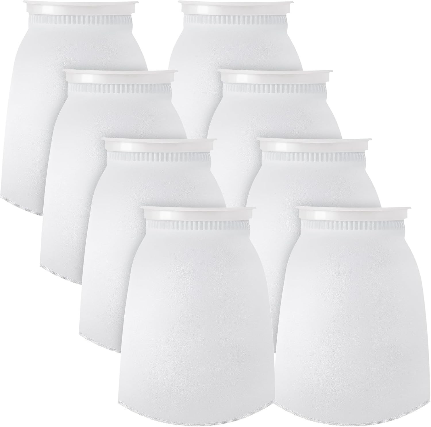 Jecery 16 Pack Ring Filter Socks 200 μm Aquarium 12 × 7 inches, white