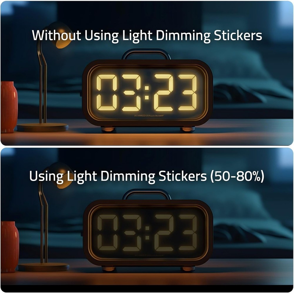 LED Light Dimming Stickers - 2 Sheets for 50% Brightness Control (Black & White)