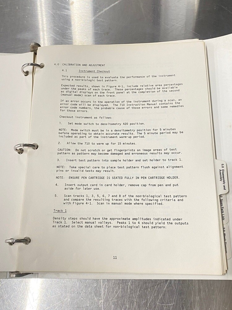 Corning 710 Electrophoresis Densitometer - Users Guide / Instruction Manual