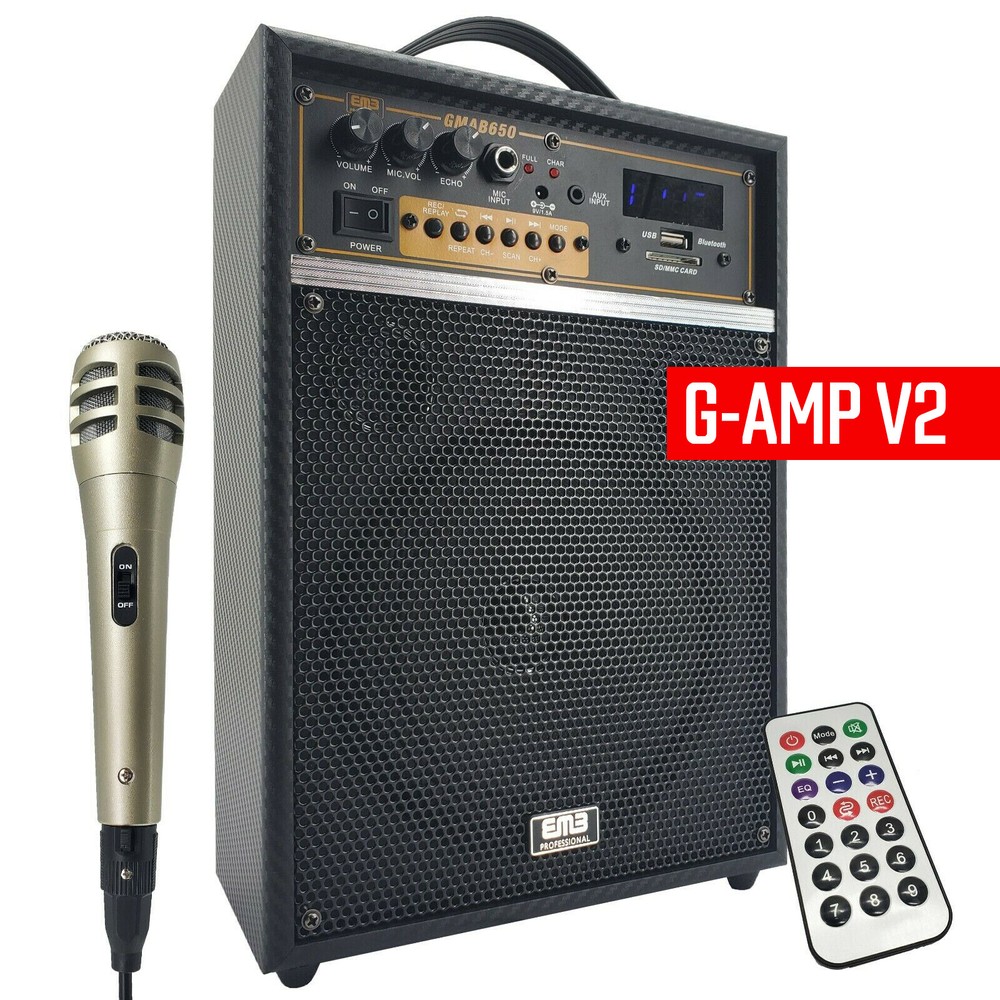 300W Rechargeable Guitar Amplifier Speaker Combo SD USB Bluetooth MIC ECHO V2