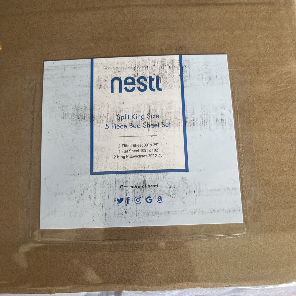 Nestl Split King Sheets Set 5-Piece White