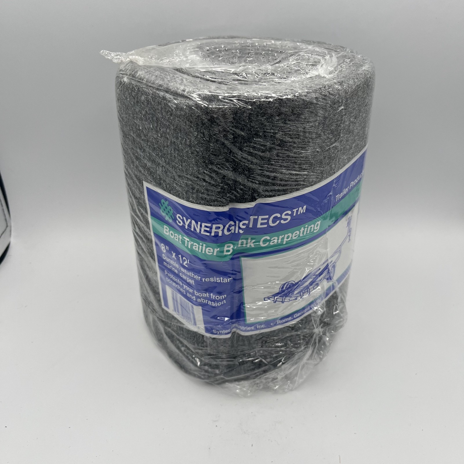 Syntec 8" x 12' Charcoal Trailer Bunk Carpeting for Boat Trailers - 16oz