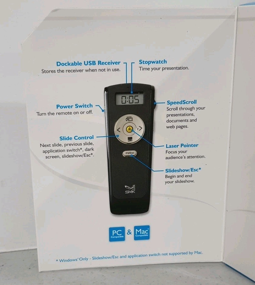 Interlink Wireless Stopwatch Presenter with Laser Pointer VP4560