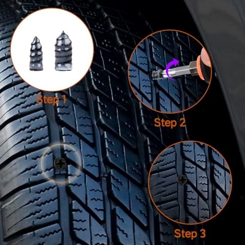 100PCS Tire Repair Kit - No Removal Needed, Sidewall Patch Tools & Storage Bag,