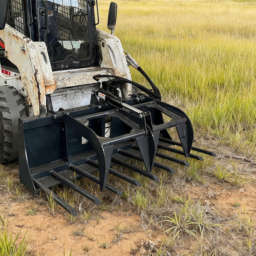 Wolverine Skid Steer Hydraulic Fork Root Grapple Attachment Grab 63" Long