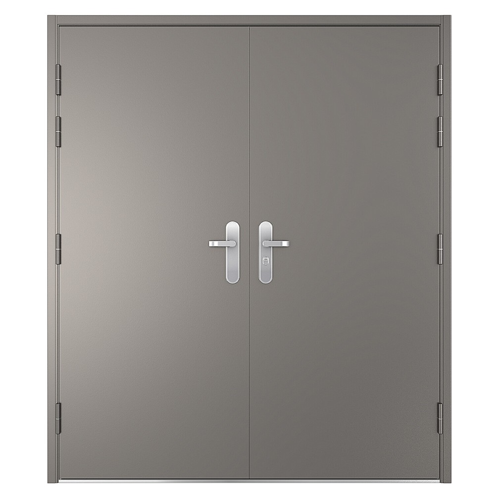 VIZ-PRO Quick Mount Double Steel Security Door with Frame and Hardware