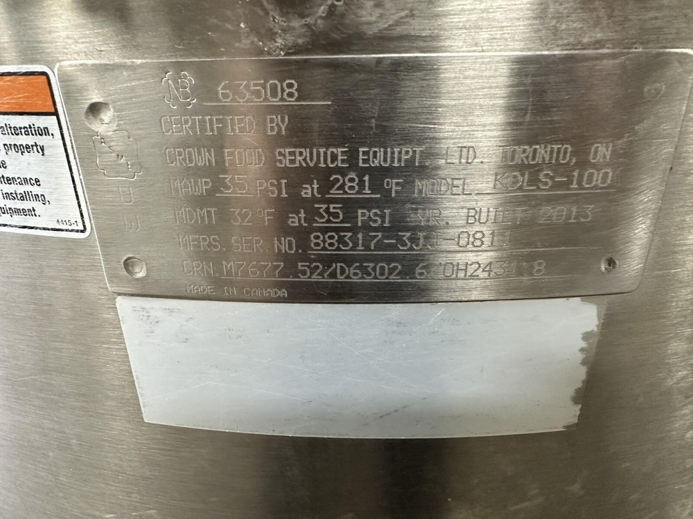 Southbend 100-Gallon Direct Steam Kettle