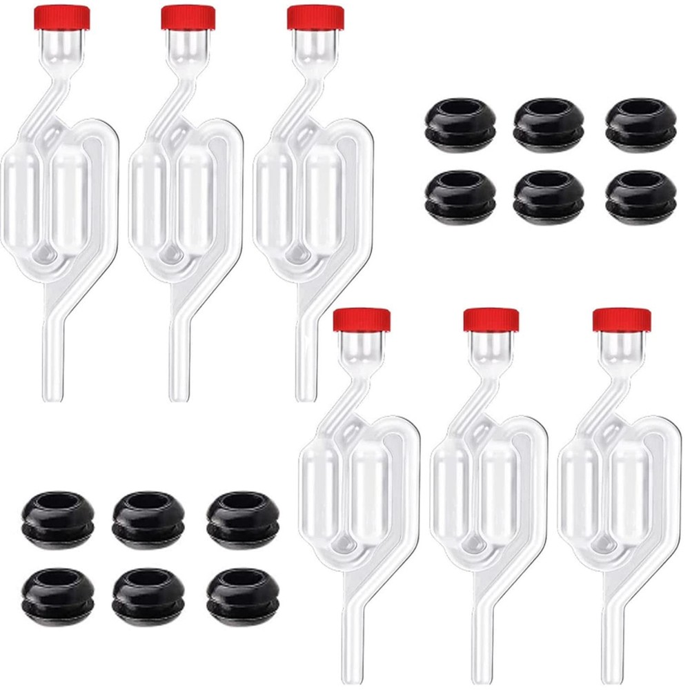 Airlocks for Fermenting[6Pack],Fermentation Airlock Kit,High TransparencyTwin...
