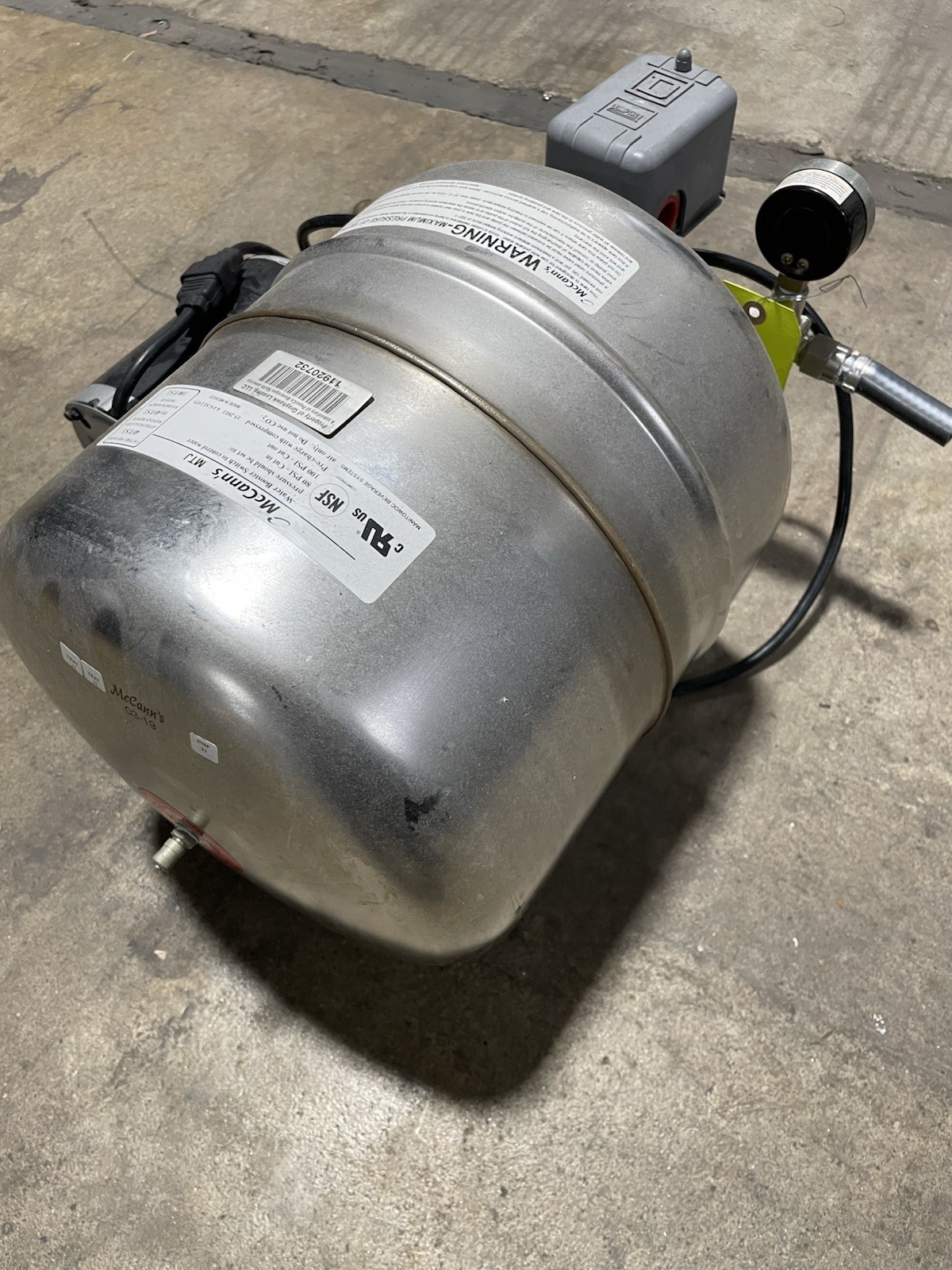 McCann's 2.0 Econo Booster, MTJ 4.4 Gallon Water Booster System 03-19 Soda