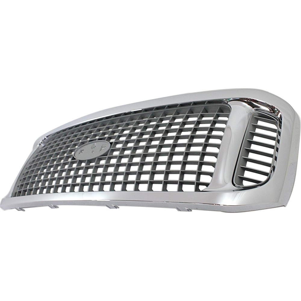 Grille For 2002-2004 Ford Excursion Chrome Shell w/ Gray Insert Plastic