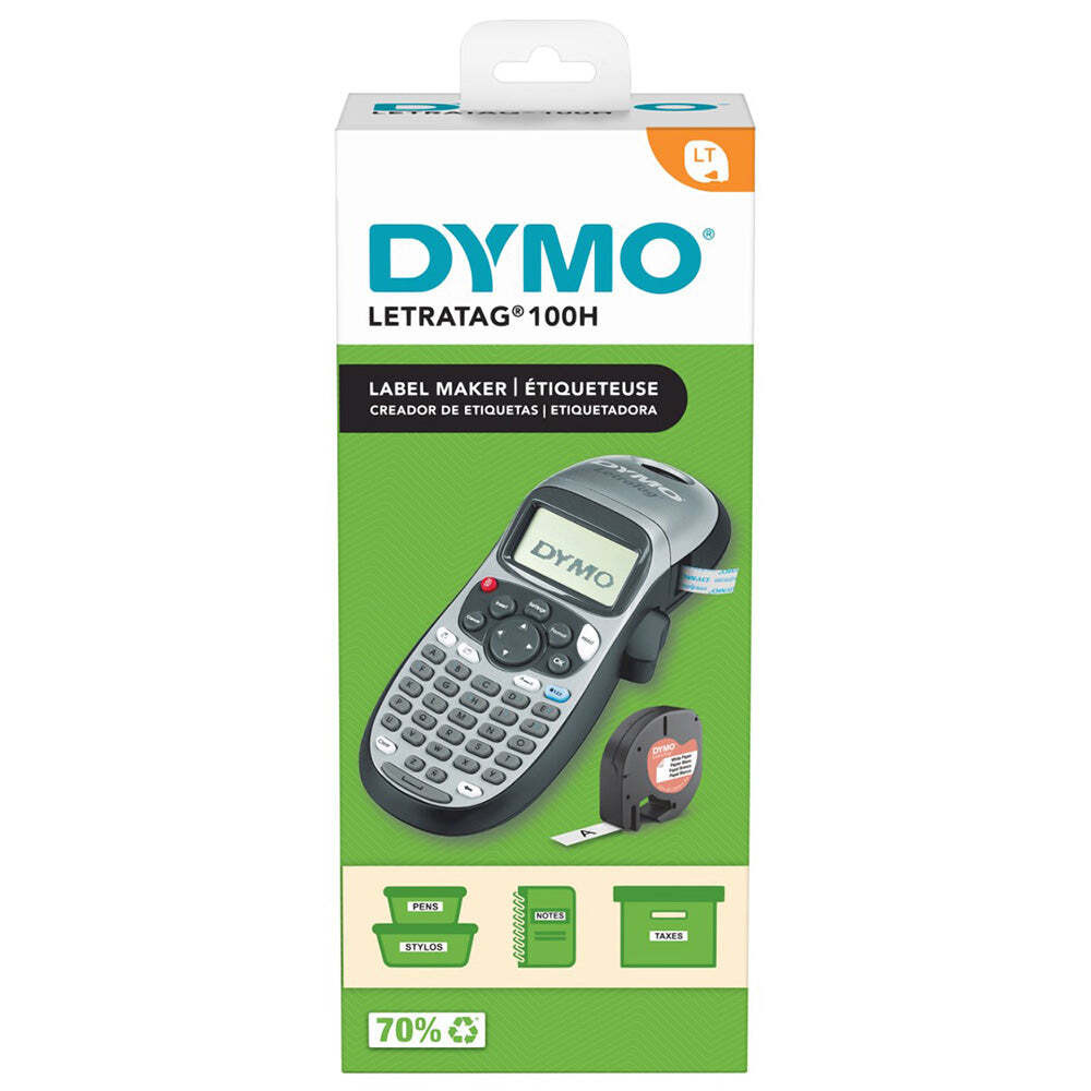 Silver Dymo Letratag 100H Versatile Handheld Label Maker Easy-To-Use Interface