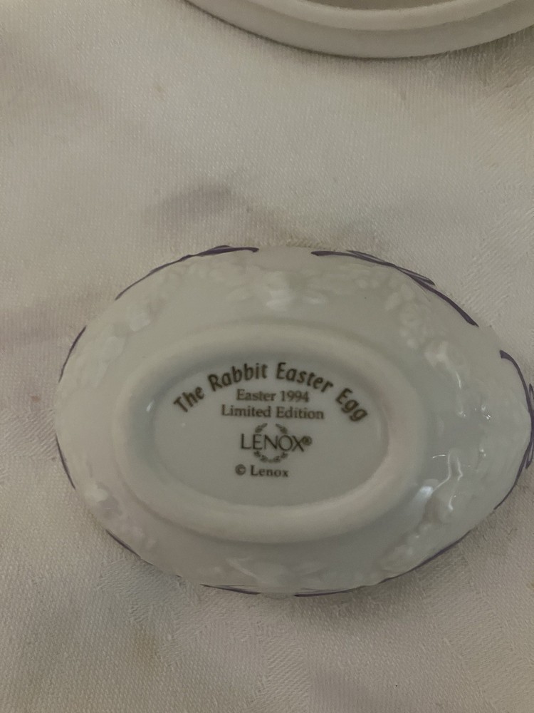 Vintage Lenox Easter 1994 The Rabbit Easter Egg Trinket Dish