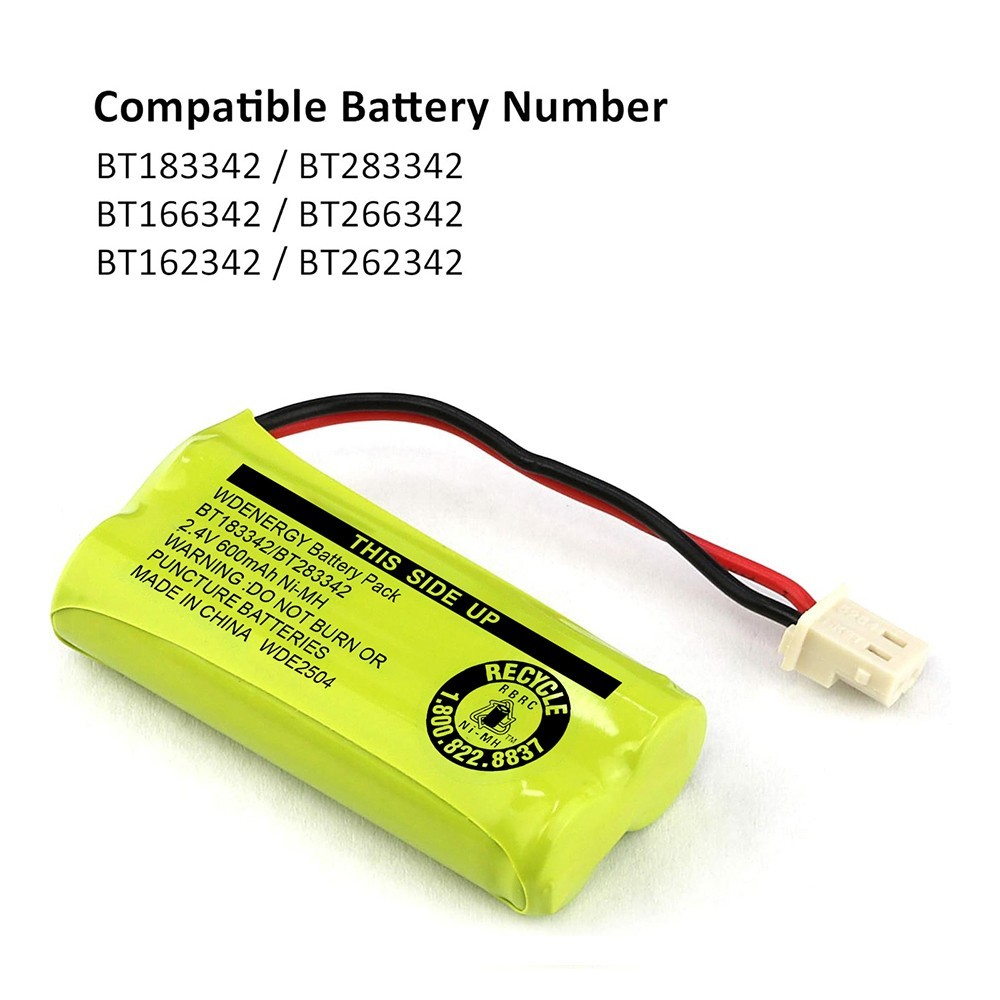 2-Pack 600mAh Battery BT183342 BT283342 for Vtech AT&T Home Cordless Phones