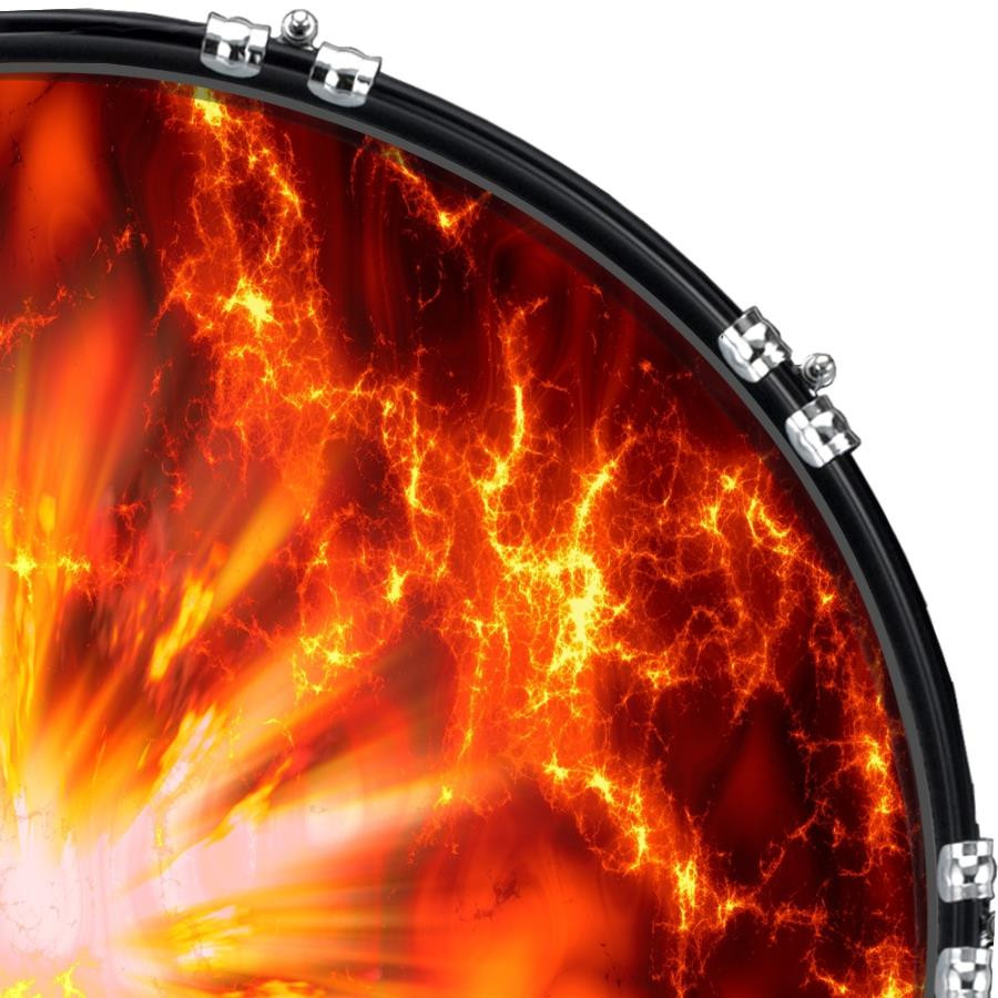 20" Custom Bass Kick Drum Front Head Graphical Explosive 1