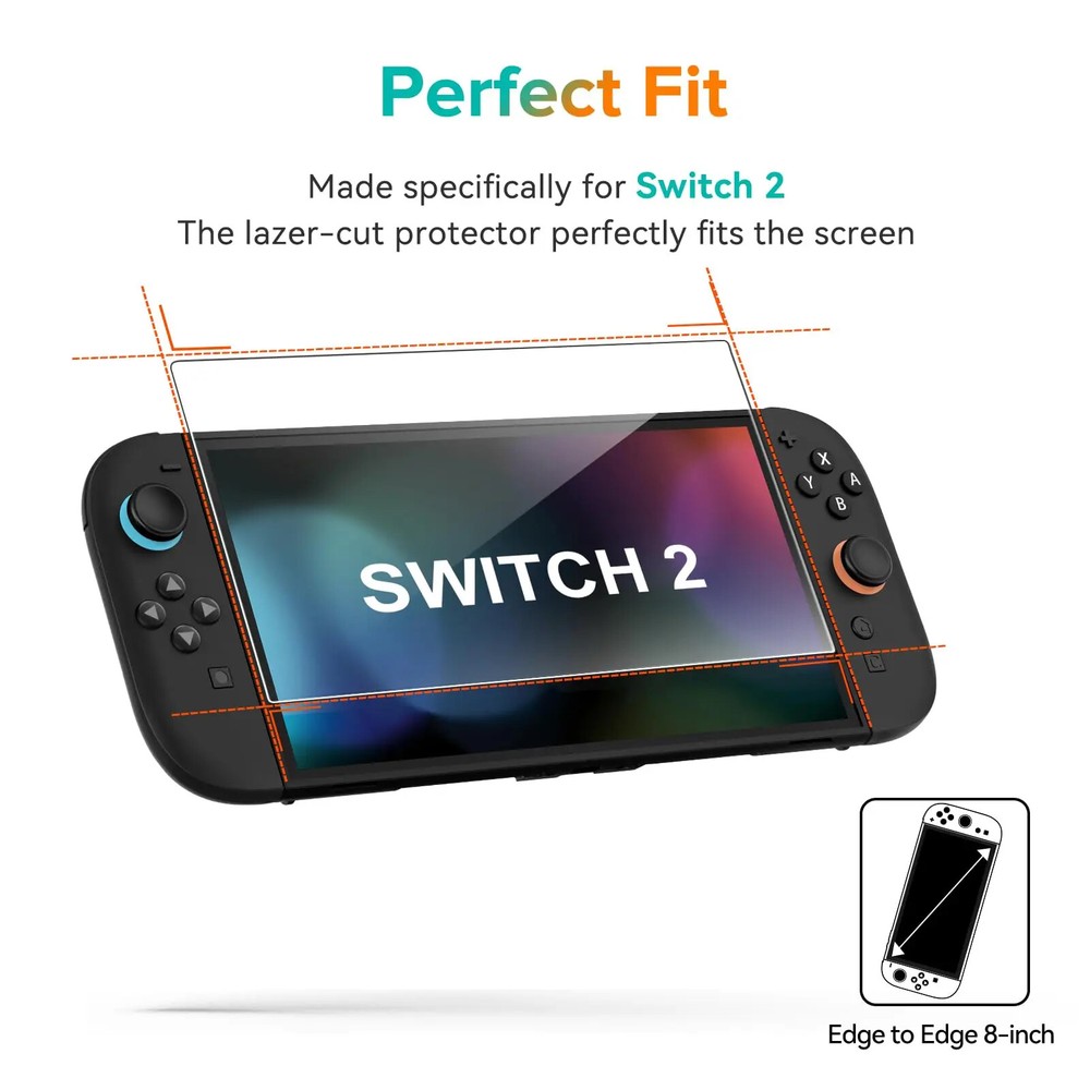 Screen Protector for Nintendo Switch 2 (2025) New 2 Pack 9H Tempered Glass