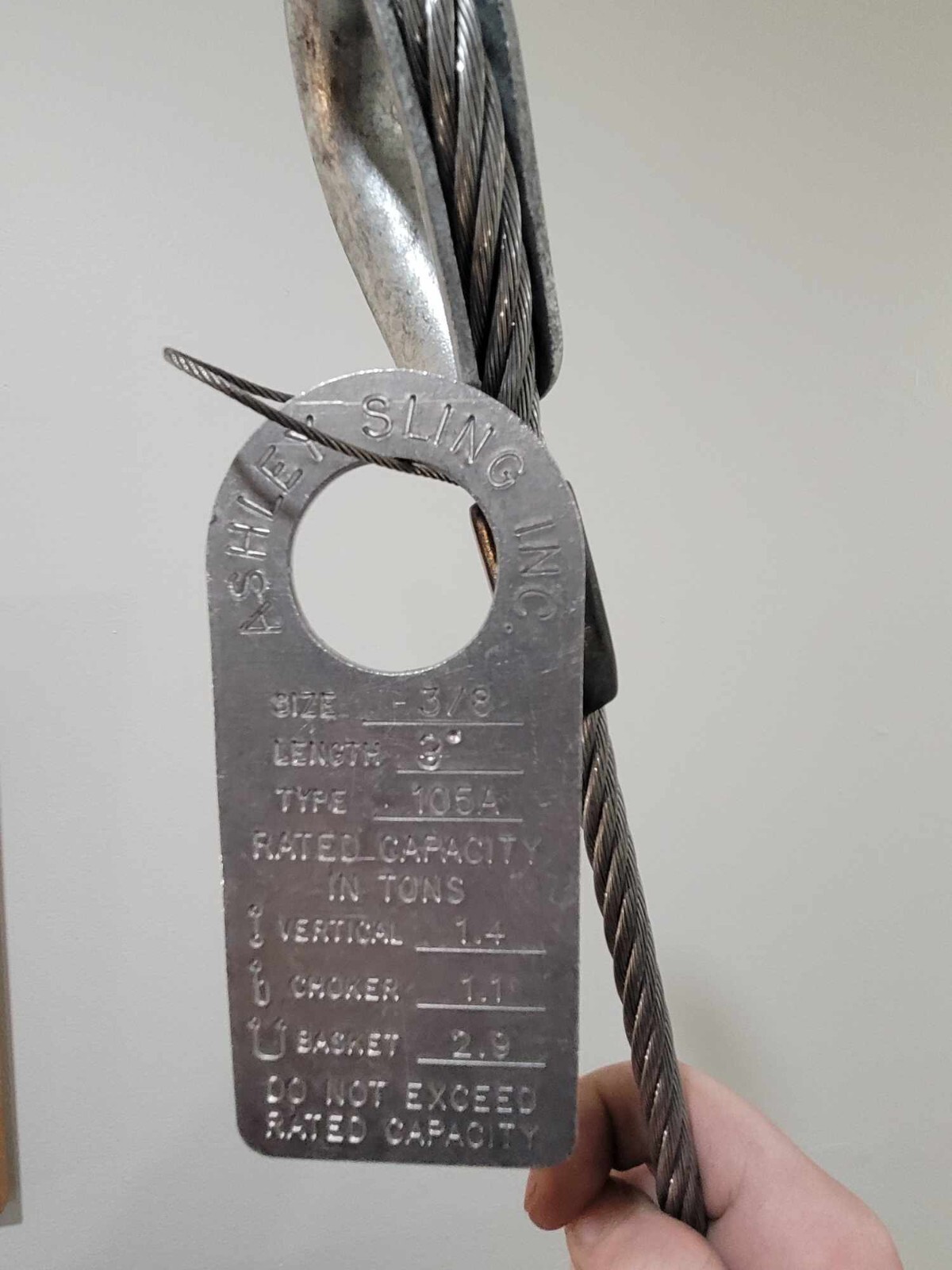 3/8" x 10' Wire Rope Sling Steel Choker with Thimbled Eyes