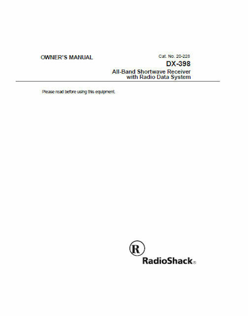 RADIO SHACK DX-398 INSTRUCTION OPERATING MANUAL