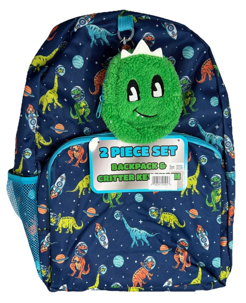 AD Sutton & Sons 2pc Backpack Space Dinasours & Critter Keychain NWT