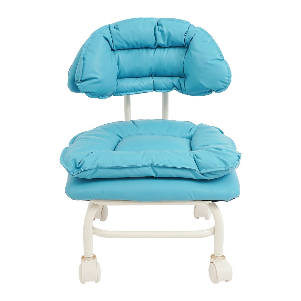 Rolling Stool with Back Rest Heavy Duty Rolling Stool Roller Chair 32x33x55cm