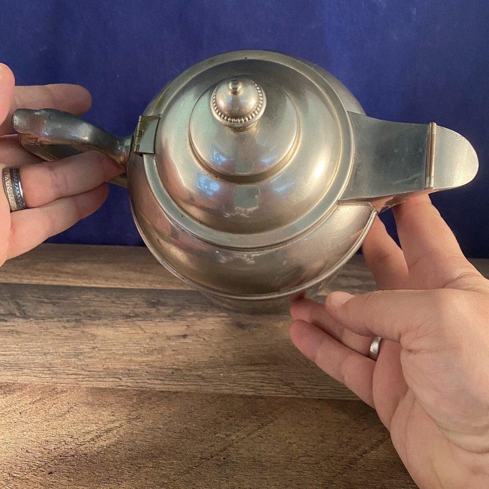 Manning Bowman Water Pitcher Teapot Decorated Silverplate Lidded