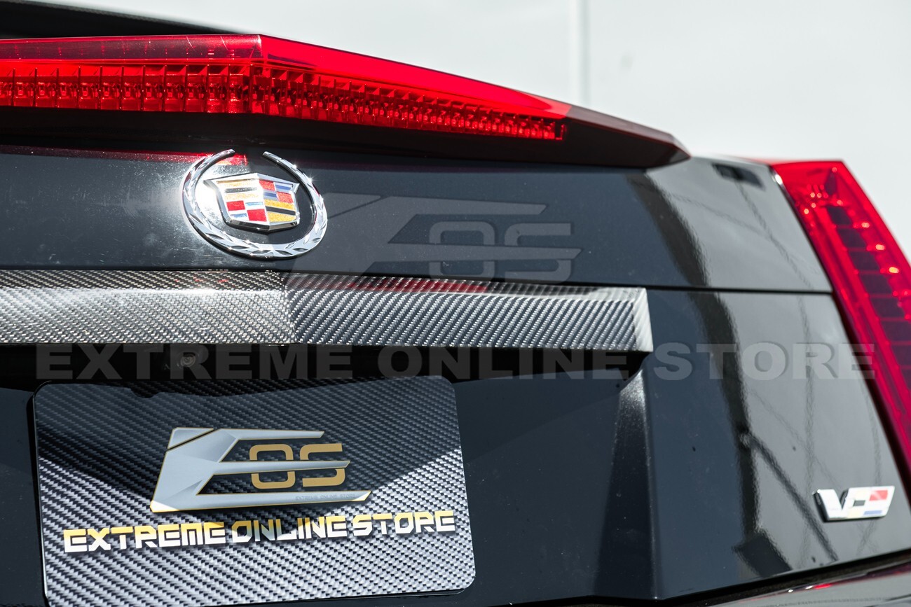For 09-15 Cadillac CTS-V Coupe CARBON FIBER Rear Deck Lid Applique Trunk Insert