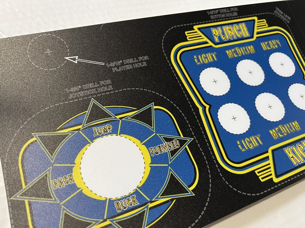 Laminated Capcom Button Layout Arcade Control Panel Overlay (cpo)