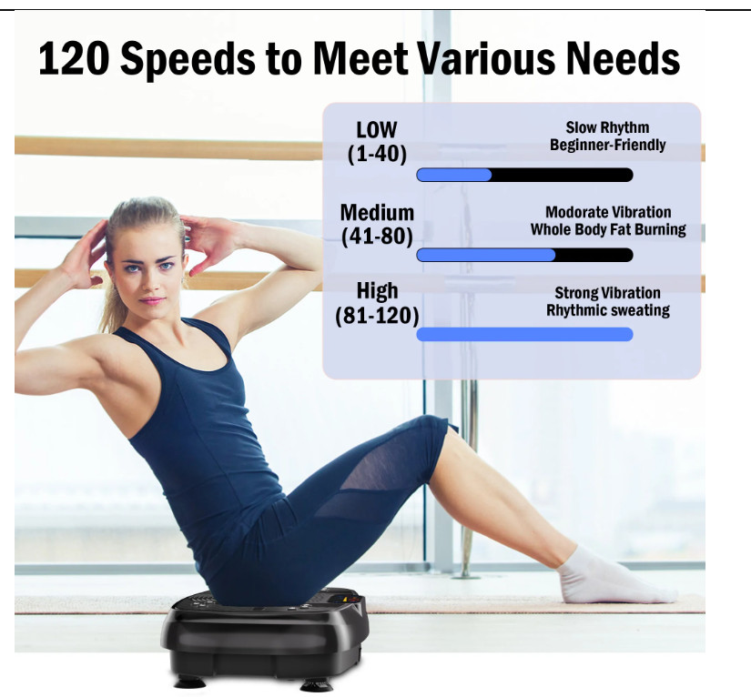 SLIMKEEPER Vibration Plate Exercise Machine 330 Lbs 2 Loops 5 bands + Remote