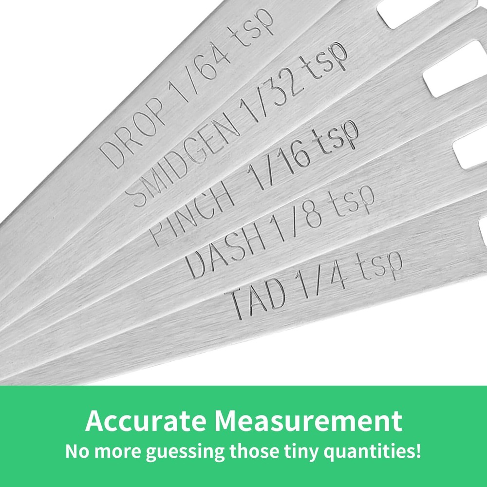 5PCS Small Measuring Spoons Set - Stainless Steel Tiny Measuring Spoons