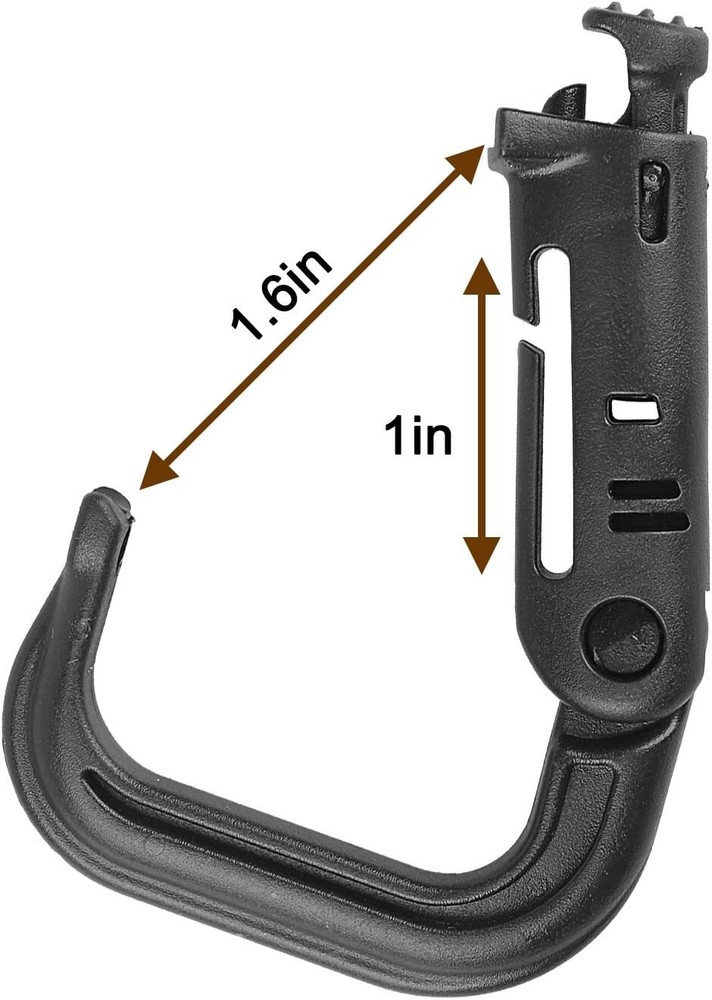 10pcs Molle Tactical Shackle Carabiner Snap D-Ring Clip Backpack KeyRing Locking
