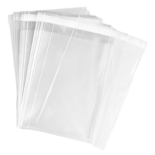 100 A7+ 5 7/16 x 7 1/4 Clear Resealable Cellophane Cello Poly Bag Envelope +card