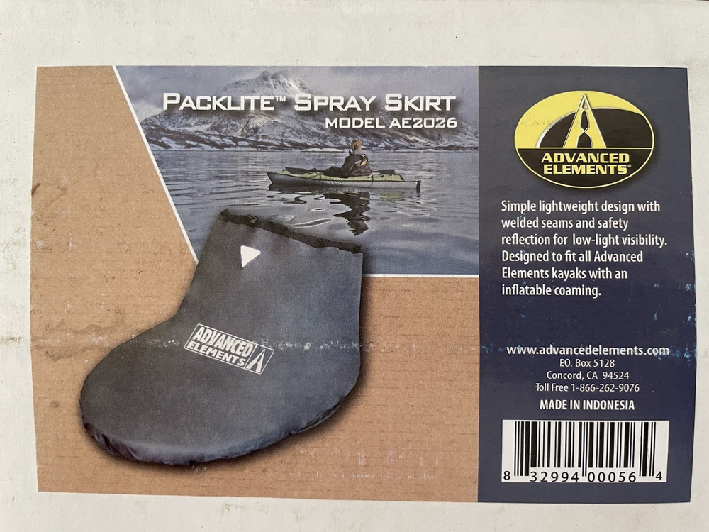 ADVANCED ELEMENTS Packlite Spray Skirt AE2026 unopened / sealed Box