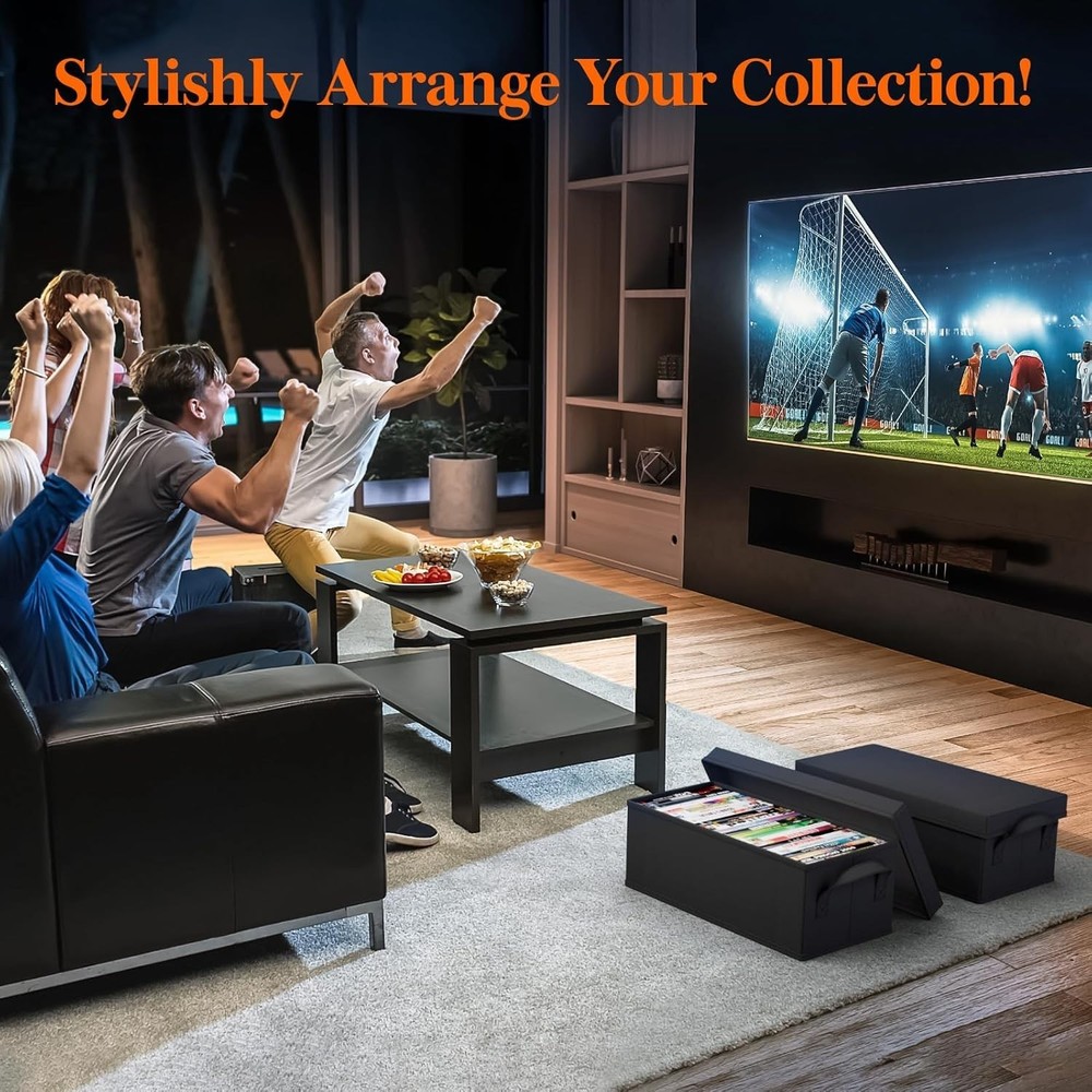 DVD Storage Box Organizer 4 Pack Stackable Foldable DVD Cases Holder